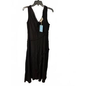 NEW COMPANIA FANTASTICA women's sleeveless long dress in black